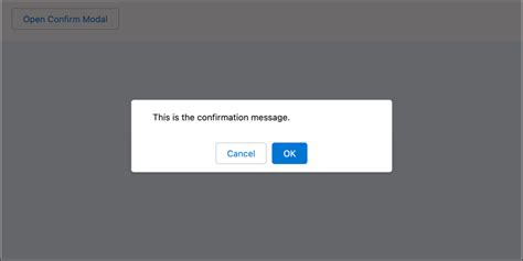 Process Confirmation Modal に対する画像結果