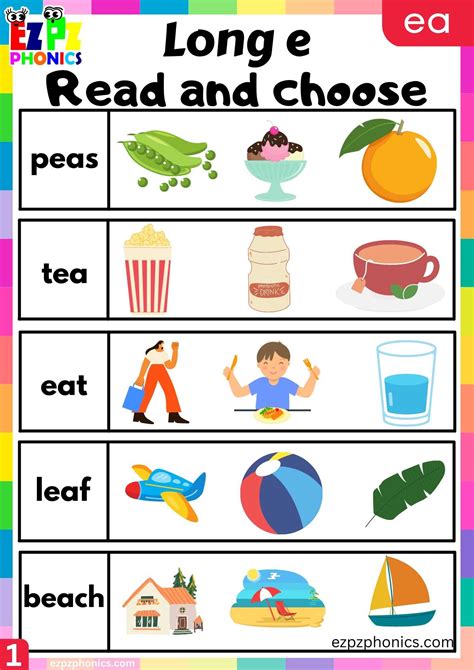 Phonics Ee EA Worksheet に対する画像結果