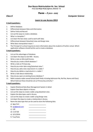 Résultat d’images pour iswK Worksheet Class 8 Computer Science