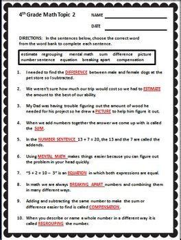 Afbeeldingsresultaten voor enVision Math 4th Grade Worksheets