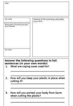 Image result for Workshop Tools Worksheet