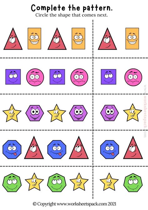 Afbeeldingsresultaten voor Year 2 3D Shape Pattern Complete the Pattern