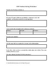 Image result for Problem Statement CBT Worksheet