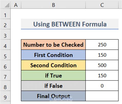 Image result for Excel Between Formula
