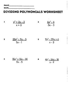 Image result for Divide Polynomials Worksheet