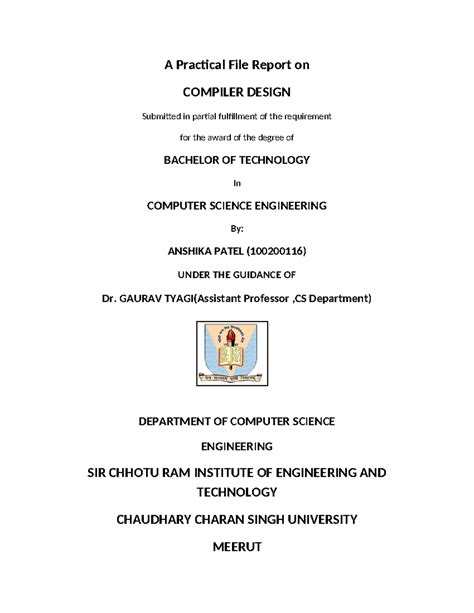 Image result for Front Page for C Programming Practicle File