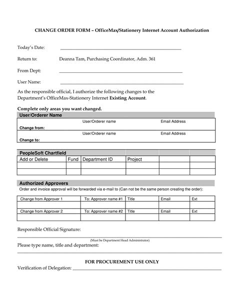 Image result for PDF Change Order Form