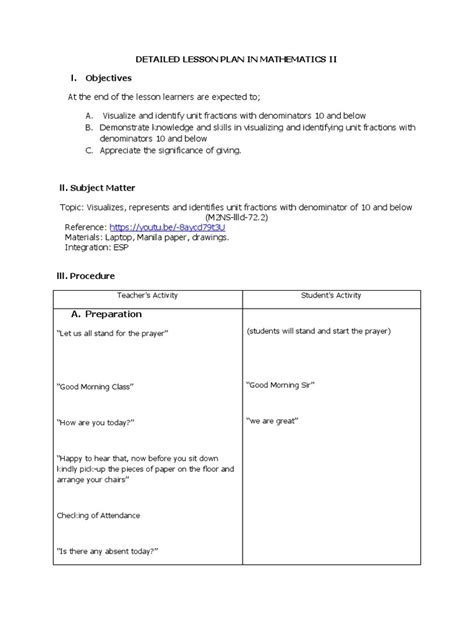 Fraction Lesson Plan に対する画像結果
