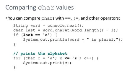Image result for Compare Two Char Java