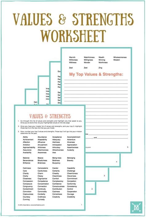 Image result for Identifying Core Values Worksheet