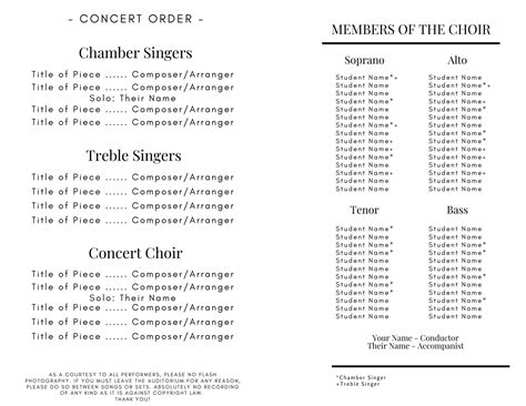 Image result for Elementary Concert Program Template