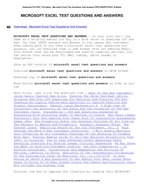 Image result for Excel Test Questions