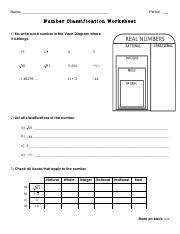 Classify Numbers Worksheet に対する画像結果
