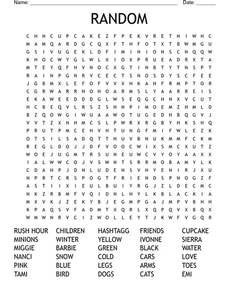 Image result for Random Printable Word