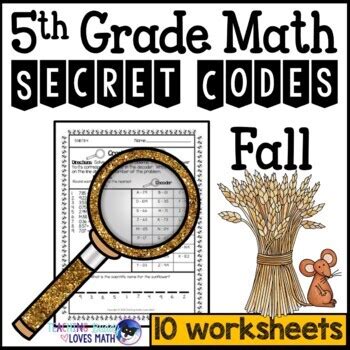 Image result for 5th Grade Math Secret Code Worksheets