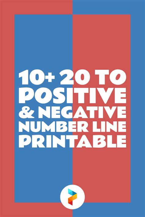 Toradh íomhá ar Positive Negative Number Line to 20
