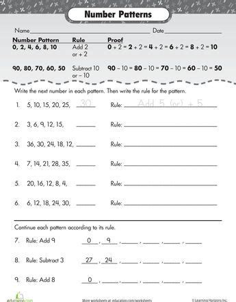 Image result for Patterns and Rules Worksheet