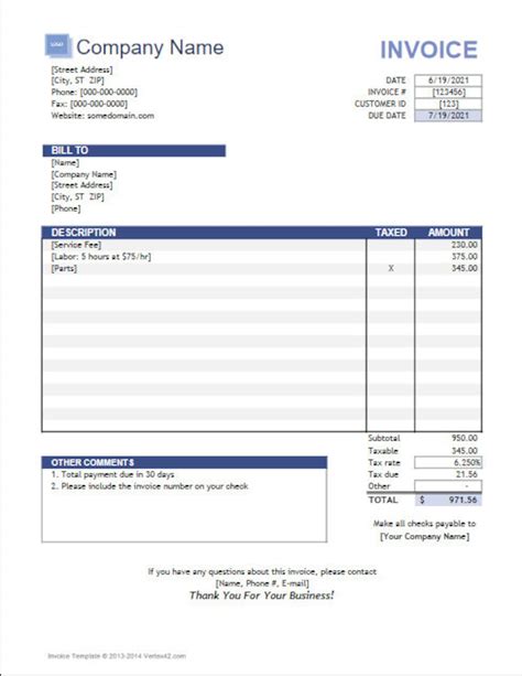 invoice sample pdf に対する画像結果