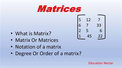 Image result for Matrices Definition