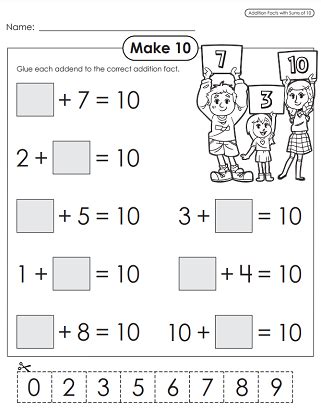 Image result for Addition Making 10 Worksheets