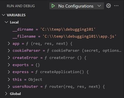 Image result for Debugging and Looking at Variables in vs Code