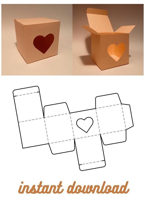 Image result for Paper Heart Box Template