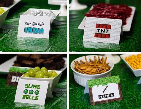 Toradh íomhá ar Minecraft Party Food Cards