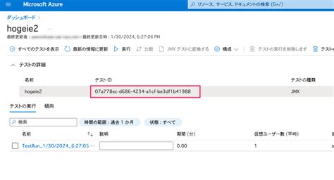 Azure Load Testing Das Board に対する画像結果