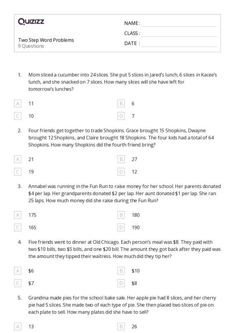 Image result for Two-Step Word Problem Examples