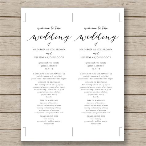 Wedding Program Template - 41+ Free Word, PDF, PSD Documents Download ...