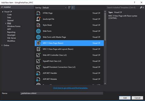 Image result for Create a Partial View MVC