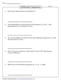 Image result for Arithmetic Sequence Word Problems