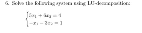 Image result for Solve the Following System by Lu Decomposition in Python
