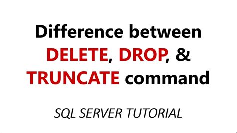 Drop vs Delete SQL に対する画像結果