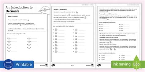 Image result for Decimal Introduction Worksheet