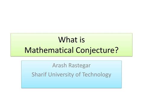 Image result for Conjecture Definition Math