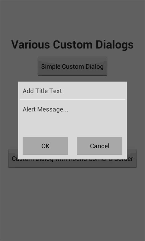 Custom Made Dialog in Android に対する画像結果