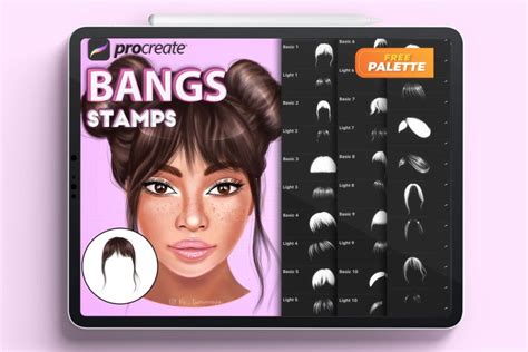 Toradh íomhá ar Curly Hair Procreate Brush