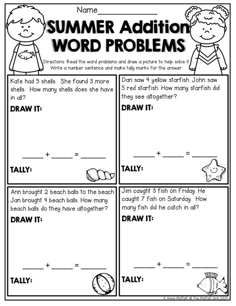 Image result for Word Problems Worksheet for Kids