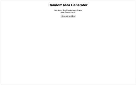 Toradh íomhá ar Random Idea Generator