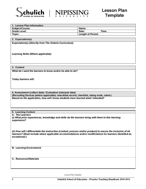 Image result for Lesson Plan Checklist Template