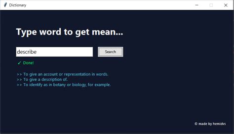 Image result for Dictionary Sample GUI