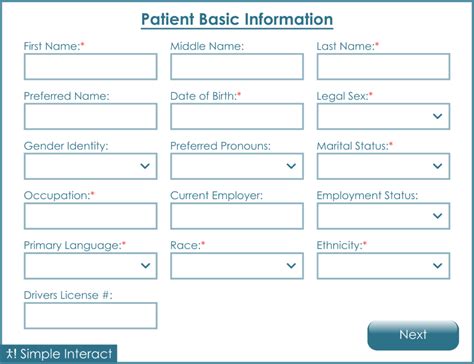 Toradh íomhá ar Patient Intake Form Example