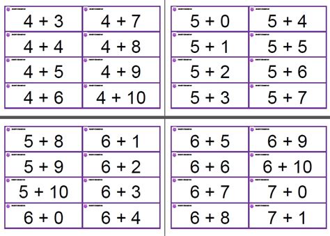 Résultat d’images pour First Grade Printable Math Flash Cards