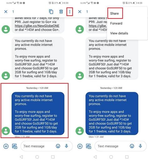 Toradh íomhá ar How to Copy a Text Message