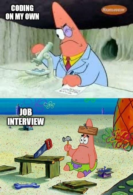 Image result for Coding Interview vs Job Mem