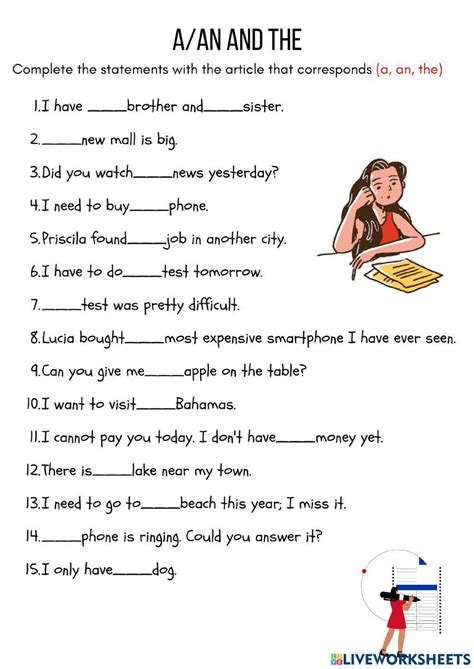 Image result for Grammar Worksheet Articles