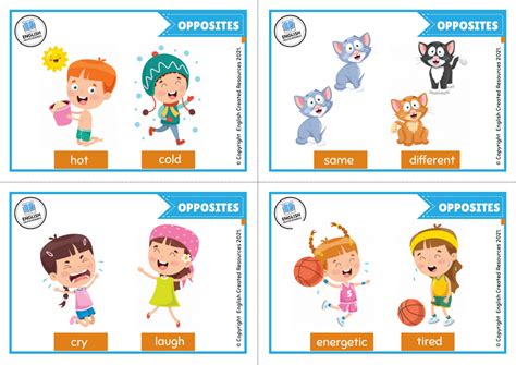 Toradh íomhá ar Opposite Words Flash Cards