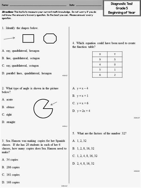 Image result for Math Test Questions