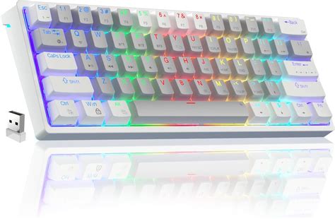 Amazon.com: SOLAKAKA SK961 White Gaming Keyboard 60 Percent RGB ...
